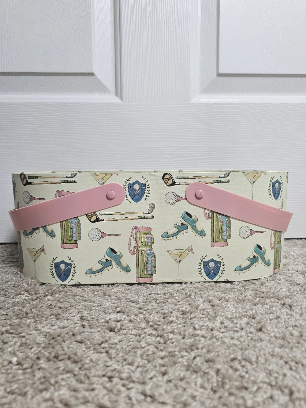 Bob's Boxes by Lang Primative Pink Golf Par Four Nesting Basket/Box with Handles - Picture 6 of 8